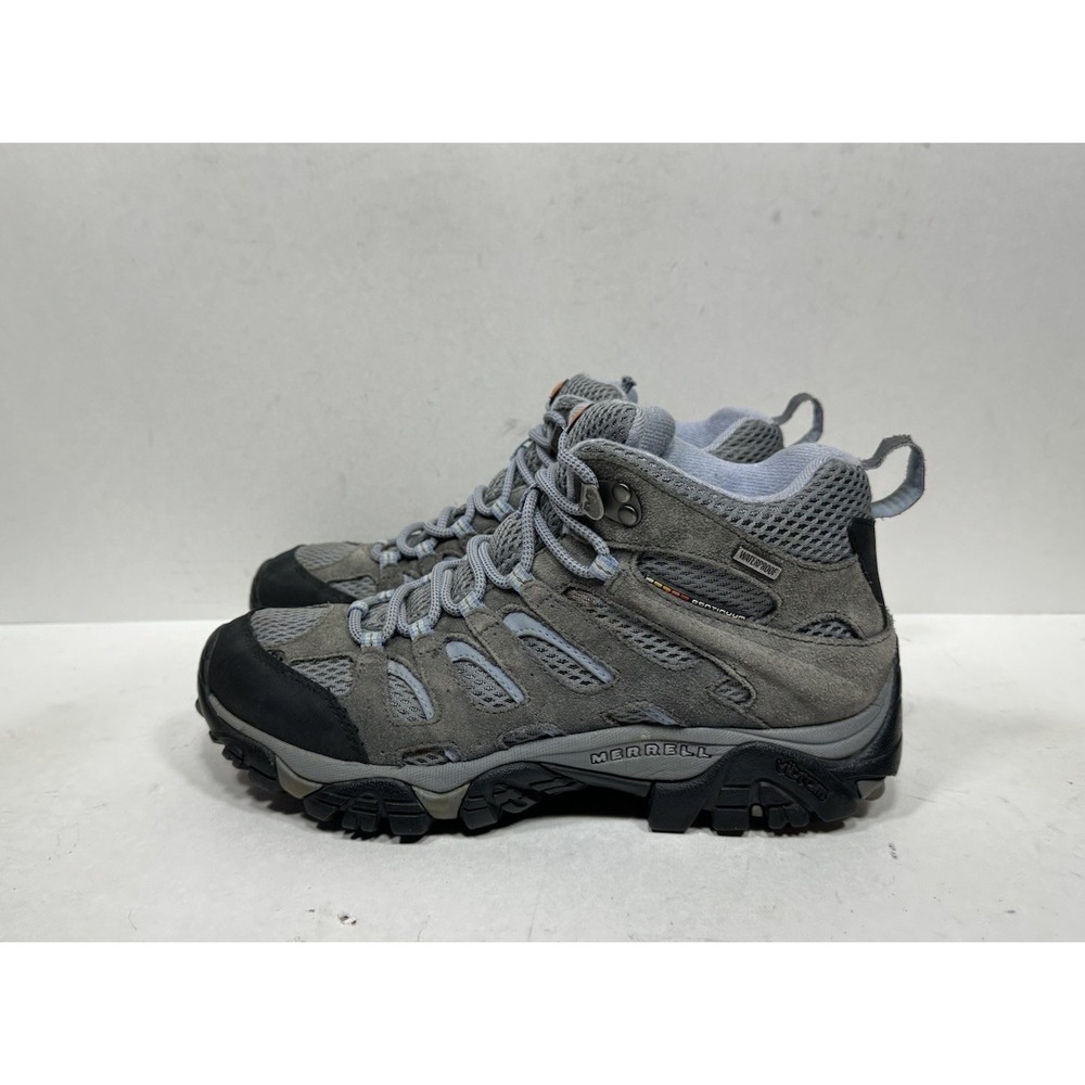 Merrell Moab Mid Waterproof Hiking Boots Womens Size 8 Gray Periwinkle J88792 - Picture 3 of 9